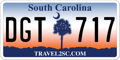 SC license plate DGT717