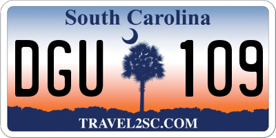 SC license plate DGU109