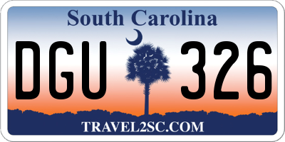SC license plate DGU326