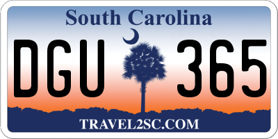 SC license plate DGU365