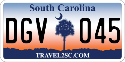 SC license plate DGV045