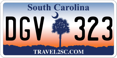 SC license plate DGV323