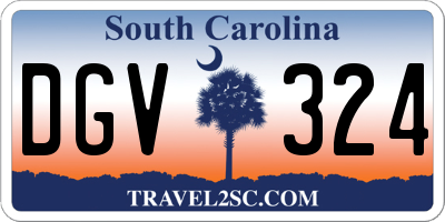 SC license plate DGV324
