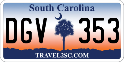 SC license plate DGV353