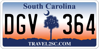 SC license plate DGV364