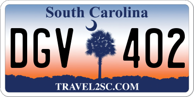 SC license plate DGV402
