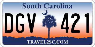 SC license plate DGV421