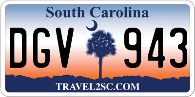 SC license plate DGV943