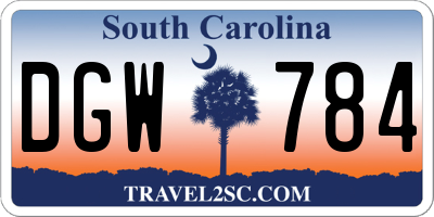 SC license plate DGW784