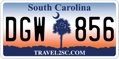 SC license plate DGW856