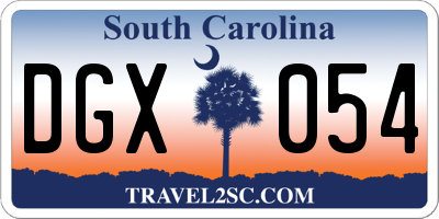 SC license plate DGX054