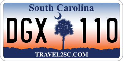 SC license plate DGX110