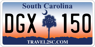 SC license plate DGX150