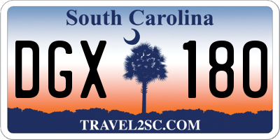SC license plate DGX180