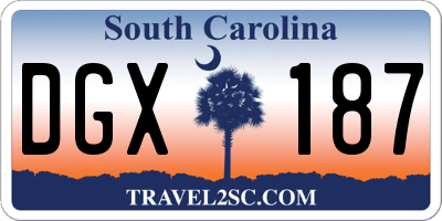 SC license plate DGX187