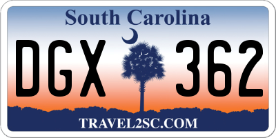 SC license plate DGX362