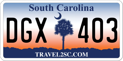 SC license plate DGX403