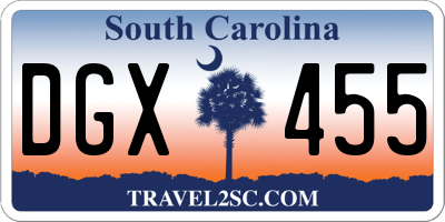SC license plate DGX455