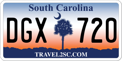 SC license plate DGX720