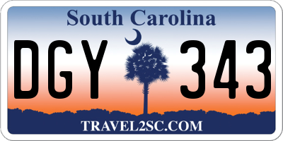 SC license plate DGY343