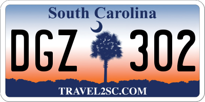 SC license plate DGZ302