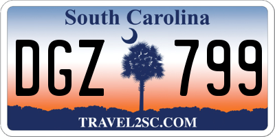 SC license plate DGZ799
