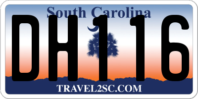 SC license plate DH116