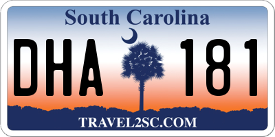 SC license plate DHA181