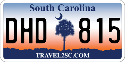 SC license plate DHD815