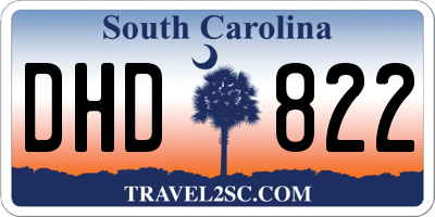 SC license plate DHD822