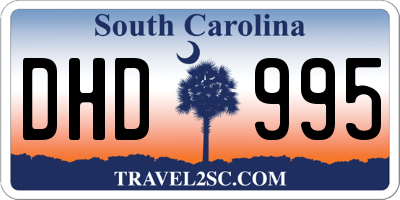 SC license plate DHD995