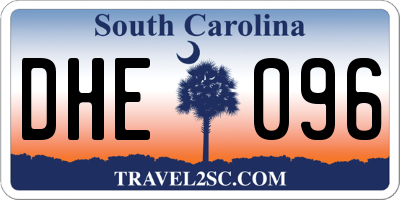 SC license plate DHE096
