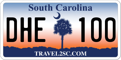 SC license plate DHE100