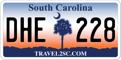 SC license plate DHE228