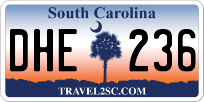 SC license plate DHE236
