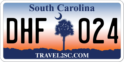 SC license plate DHF024