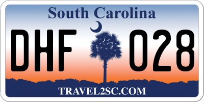 SC license plate DHF028