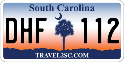 SC license plate DHF112