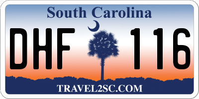 SC license plate DHF116