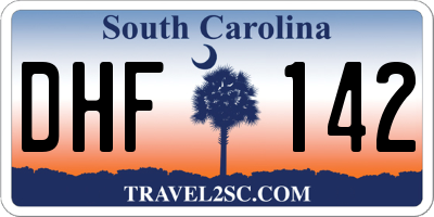 SC license plate DHF142