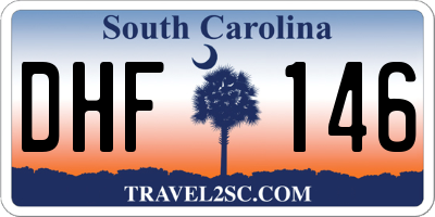 SC license plate DHF146