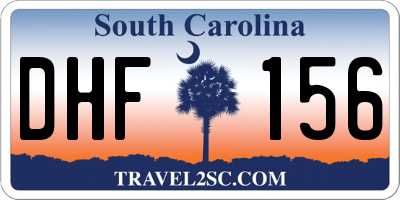 SC license plate DHF156