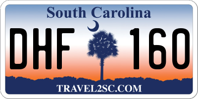 SC license plate DHF160
