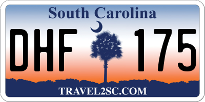 SC license plate DHF175