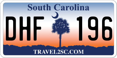 SC license plate DHF196