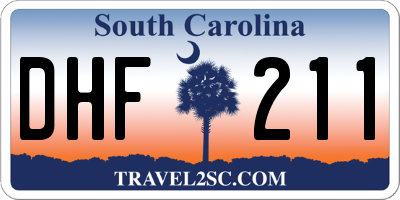 SC license plate DHF211