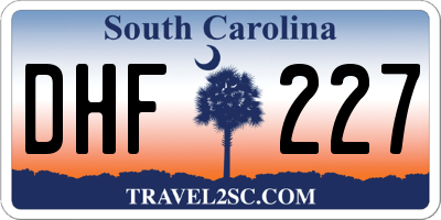 SC license plate DHF227