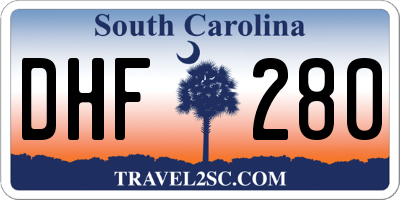 SC license plate DHF280