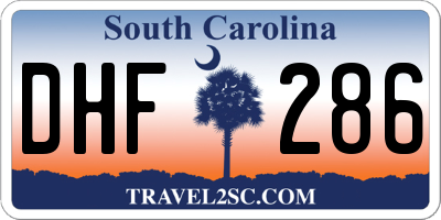SC license plate DHF286