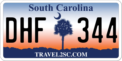 SC license plate DHF344